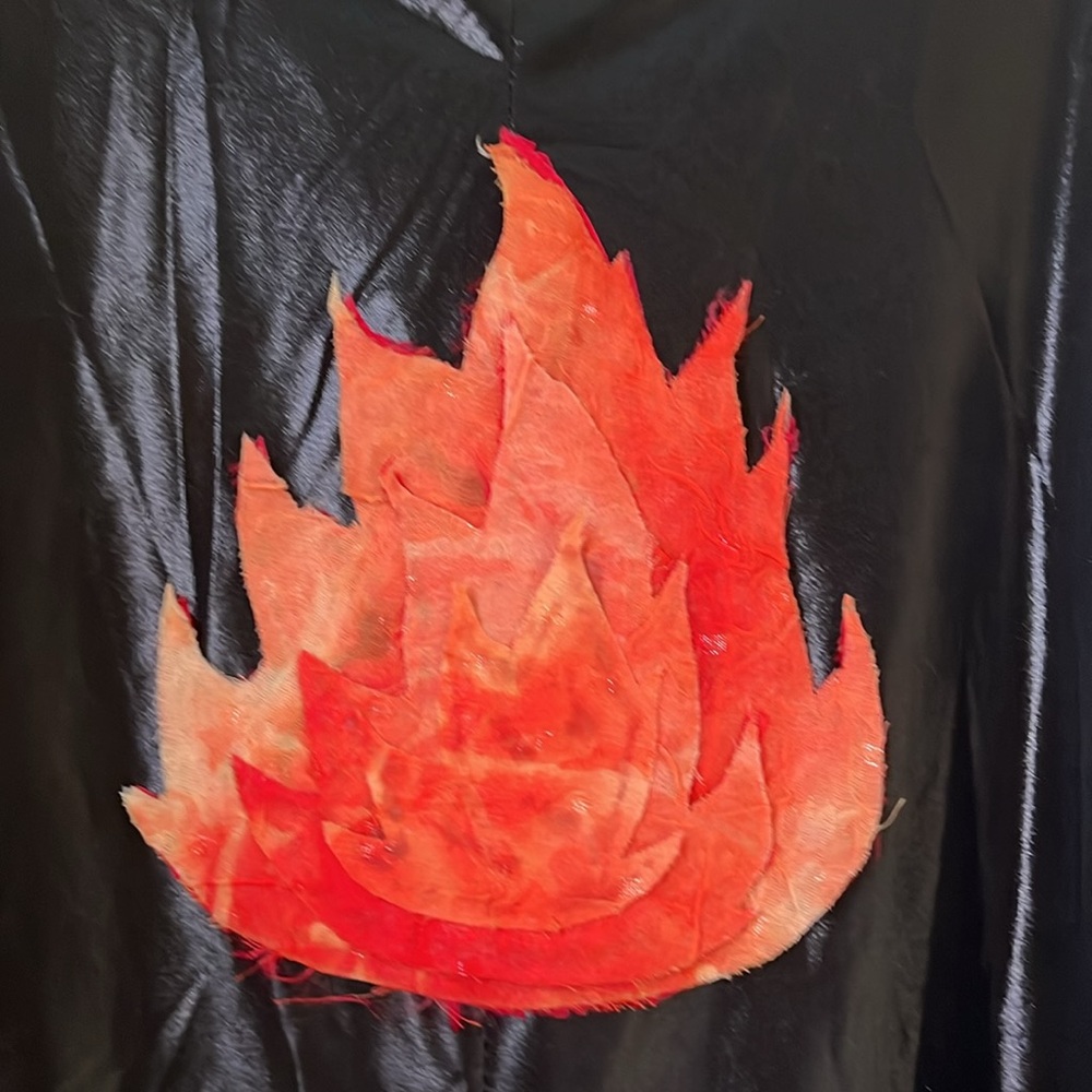 Vintage Handmade Halloween Costume Fire Flame Jumpsuit - Picture 2 of 13